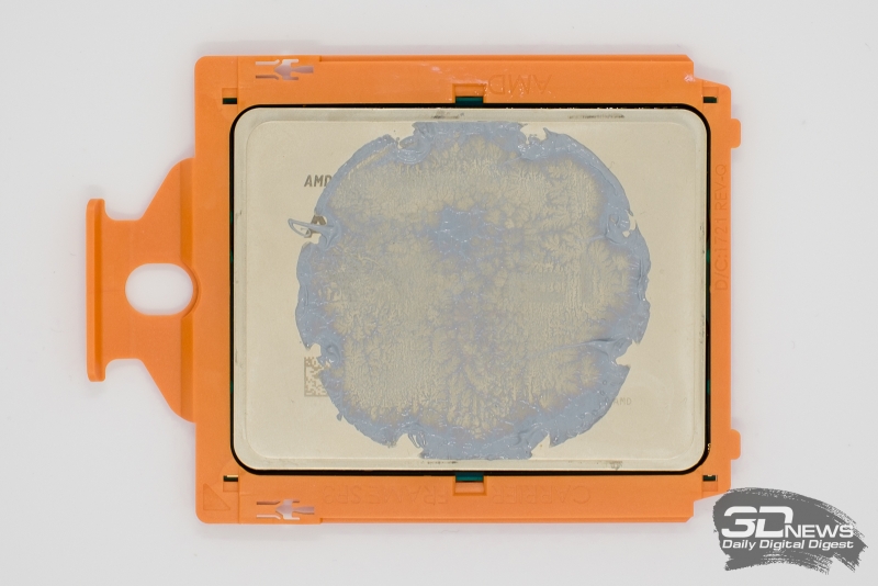  «Пятно контакта» водоблока Asetek с процессором AMD Ryzen Threadripper 