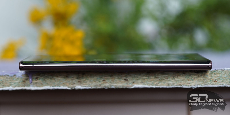  Samsung Galaxy Note20 Ultra, левая грань свободна от функциональных элементов 
